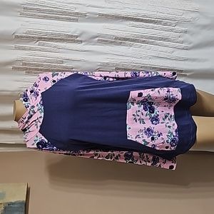 Lularoe Navy and Pink Floral Amber Hoodie! NWT!
